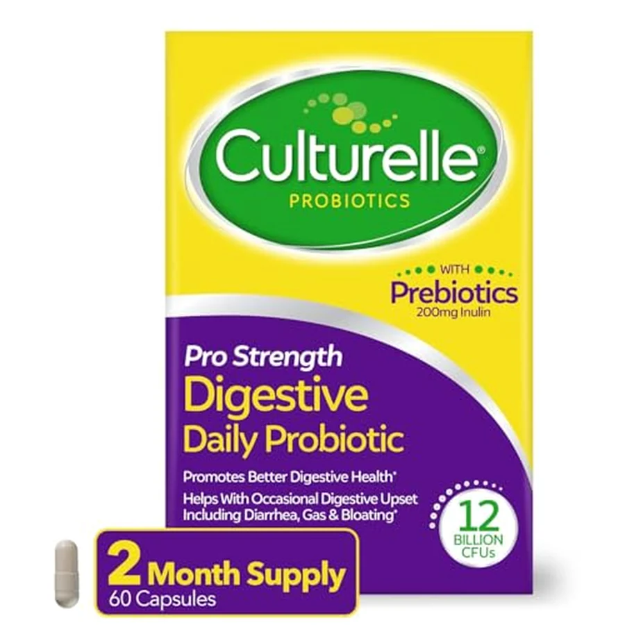 Culturelle Pro Strength Digestive Daily Probiotic carton, 12 billion CFUs, 60 capsules